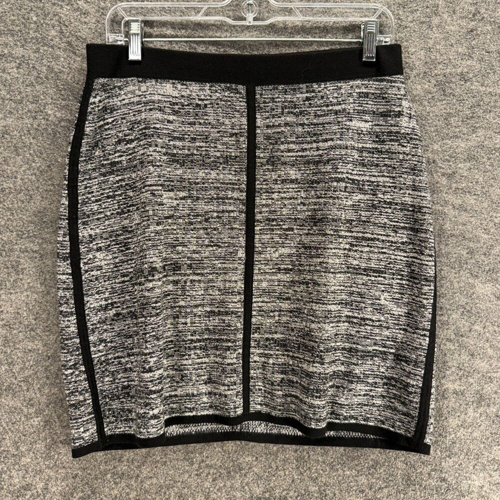 Ann Taylor Skirt Women PM Petite Gray A-Line Midi Mid Rise Pull On Cotton Casual